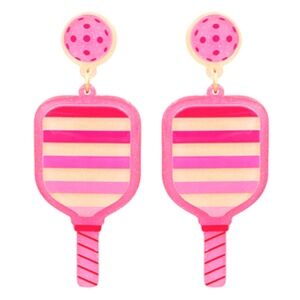 Stripe Pickleball Earrings